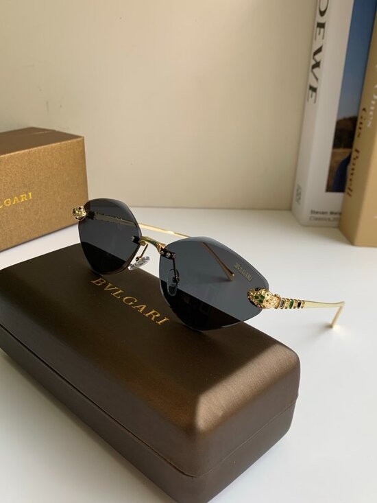 Bvlgari Serpenti Rimless Solid Black Lens Sunglasses main image 8